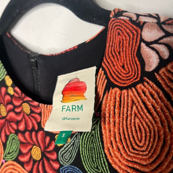 Farm Rio Stitched Flower Print Midi Dress Size Small - Picture 4 of 11
